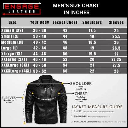 MEN BROWN LEATHER BIKER JACKET ORWELL-5