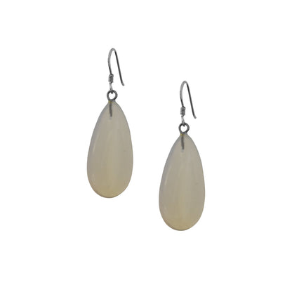 Sea Glass Opal Sterling Silver Earrings, Minimalist Earrings, Bloom Collection | by nlanlaVictory-2